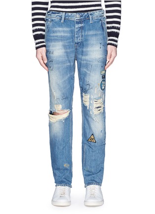 Main View - Click To Enlarge - SCOTCH & SODA - 'Lot 22 The Explorer' patch embroidery jeans