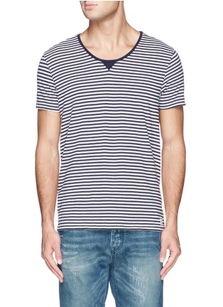 Main View - Click To Enlarge - SCOTCH & SODA - 'Home Alone' stripe cotton jersey T-shirt