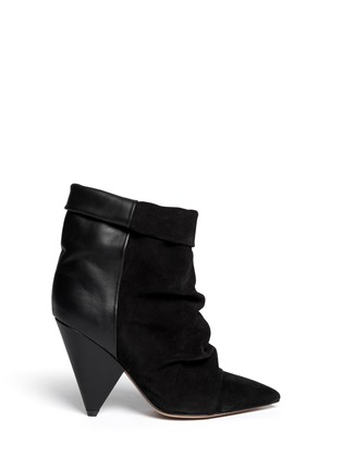 Main View - Click To Enlarge - ISABEL MARANT - 'Andrew' cone heel suede leather boots