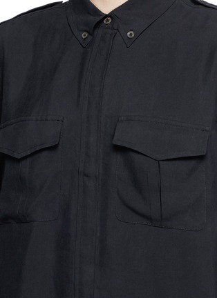Detail View - Click To Enlarge - EQUIPMENT - 'Major' shoulder epaulette silk shirt