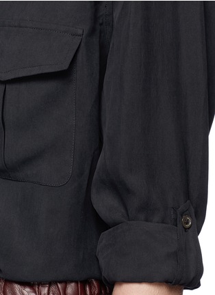 Detail View - Click To Enlarge - EQUIPMENT - 'Major' shoulder epaulette silk shirt