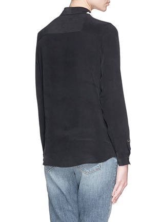 Back View - Click To Enlarge - EQUIPMENT - 'Brett' bead collar silk crepe shirt