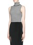Front View - Click To Enlarge - ELIZABETH AND JAMES - Stripe knit cropped sleeveless turtleneck top