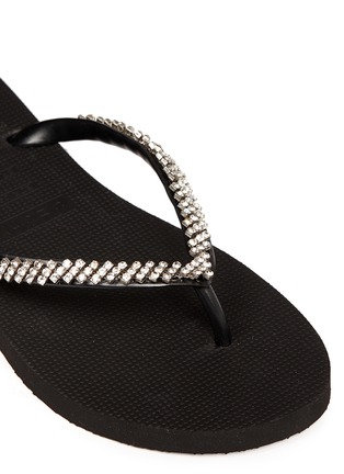 Detail View - Click To Enlarge - UZURII - 'Classic' crystal flip flops