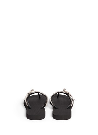 Back View - Click To Enlarge - UZURII - 'Crocodile' crystal flip flops