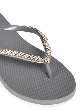 Detail View - Click To Enlarge - UZURII - 'Classic' crystal flip flops