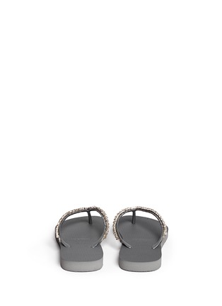 Back View - Click To Enlarge - UZURII - 'Classic' crystal flip flops