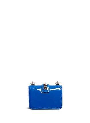 Back View - Click To Enlarge - VALENTINO GARAVANI - 'Rockstud Lock' mini colourblock patent leather chain bag