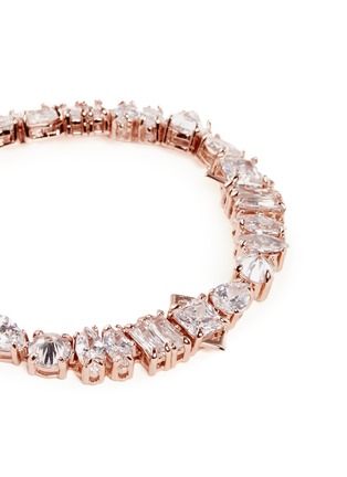 Detail View - Click To Enlarge - FALLON - 'Jagged Edge' 14k gold plated cubic zirconia bracelet