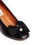 Detail View - Click To Enlarge - LANVIN - Pearl grosgrain bow elasticated leather pumps