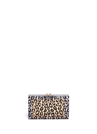 Back View - Click To Enlarge - CHARLOTTE OLYMPIA - Leopard Pandora box clutch