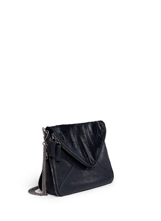 Front View - Click To Enlarge - BOYY - 'Slash' mini calf hair leather envelope clutch