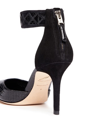 Detail View - Click To Enlarge - B BY BRIAN ATWOOD - 'Mariale' patchwork strap snakeskin d'Orsay pumps