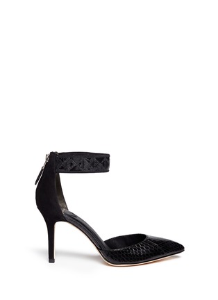 Main View - Click To Enlarge - B BY BRIAN ATWOOD - 'Mariale' patchwork strap snakeskin d'Orsay pumps