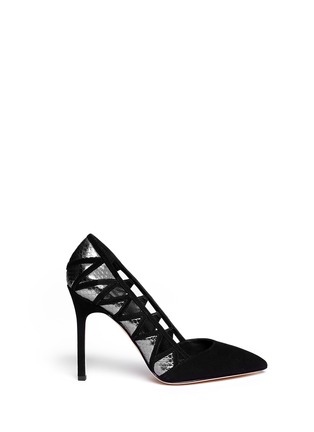 Main View - Click To Enlarge - B BY BRIAN ATWOOD - 'Nicollette' snakeskin panel cutout suede pumps