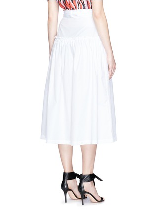 Back View - Click To Enlarge - 72723 - Tie waist cotton poplin midi skirt