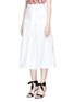 Front View - Click To Enlarge - 72723 - Tie waist cotton poplin midi skirt