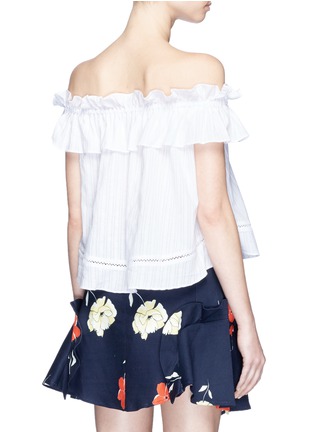 Back View - Click To Enlarge - 72723 - 'Sofia' stripe ruffle off-shoulder top