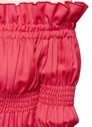 Detail View - Click To Enlarge - 73401 - Ruffle smocked off-shoulder wool dress