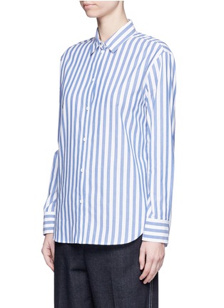 Front View - Click To Enlarge - KUHO - Star slogan stripe print poplin shirt