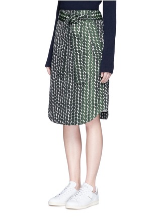 Front View - Click To Enlarge - KUHO - Belted polka dot jacquard skirt