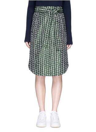 Main View - Click To Enlarge - KUHO - Belted polka dot jacquard skirt