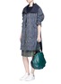 Figure View - Click To Enlarge - KUHO - Belted polka dot jacquard skirt