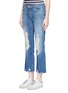 Front View - Click To Enlarge - J BRAND - 'Selena' distressed cropped boot cut jeans