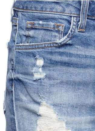 Detail View - Click To Enlarge - J BRAND - 'Gracie' frayed cuff high rise denim shorts