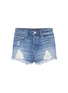 Main View - Click To Enlarge - J BRAND - 'Gracie' frayed cuff high rise denim shorts