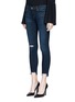 Front View - Click To Enlarge - J BRAND - 'Cross Hatch' stagger cuff cropped skinny jeans