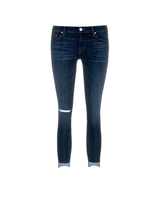 Main View - Click To Enlarge - J BRAND - 'Cross Hatch' stagger cuff cropped skinny jeans