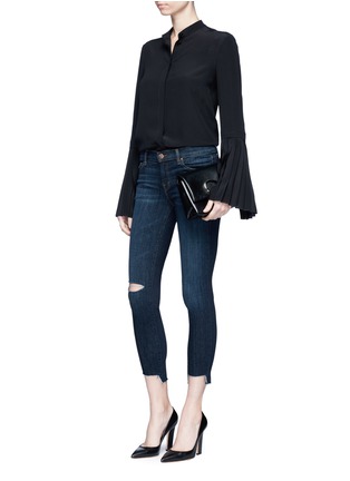 Figure View - Click To Enlarge - J BRAND - 'Cross Hatch' stagger cuff cropped skinny jeans