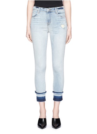 Main View - Click To Enlarge - J BRAND - 'Alana' let-out cuff cropped skinny denim pants