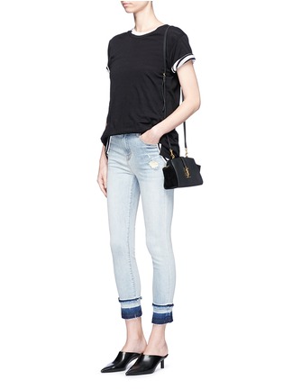 Figure View - Click To Enlarge - J BRAND - 'Alana' let-out cuff cropped skinny denim pants