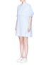 Front View - Click To Enlarge - OPENING CEREMONY - Stripe dolman sleeve poplin dress