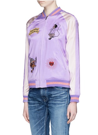 Front View - Click To Enlarge - OPENING CEREMONY - Fairytale embroidered reversible silk bomber jacket