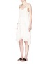 Figure View - Click To Enlarge - ELIZABETH AND JAMES - 'Cynthia' drawstring ruffled silk crépon dress