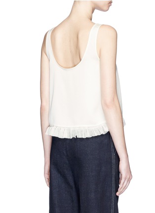 Back View - Click To Enlarge - ELIZABETH AND JAMES - 'Andrea' ruffle trim cropped satin tank top