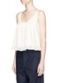 Front View - Click To Enlarge - ELIZABETH AND JAMES - 'Andrea' ruffle trim cropped satin tank top