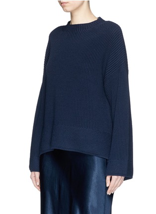 Front View - Click To Enlarge - ELIZABETH AND JAMES - 'Aimee' mixed rib knit sweater