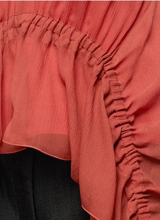 Detail View - Click To Enlarge - ELIZABETH AND JAMES - 'Eleanor' drawstring ruffled silk crépon camisole