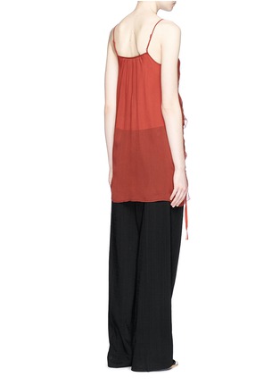 Back View - Click To Enlarge - ELIZABETH AND JAMES - 'Eleanor' drawstring ruffled silk crépon camisole