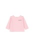 Main View - Click To Enlarge - CECILIA MA - Eyelash embroidered stripe kids T-shirt