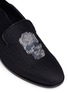 Detail View - Click To Enlarge - ALEXANDER MCQUEEN - Skull embroidered step-in heel slip-ons