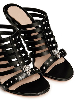 Detail View - Click To Enlarge - ALEXANDER MCQUEEN - King skull caged leather sandals
