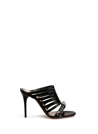 Main View - Click To Enlarge - ALEXANDER MCQUEEN - King skull caged leather sandals