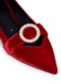 Detail View - Click To Enlarge - STELLA LUNA - Faux pearl buckle velvet flats