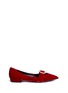 Main View - Click To Enlarge - STELLA LUNA - Faux pearl buckle velvet flats