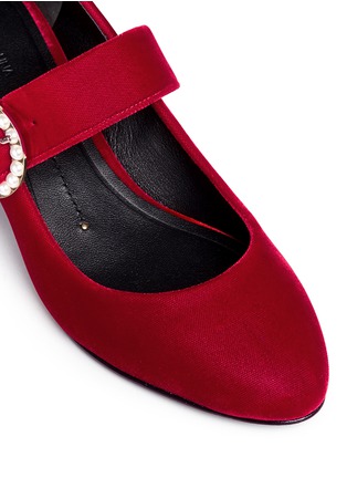 Detail View - Click To Enlarge - STELLA LUNA - Faux pearl velvet Mary Jane pumps